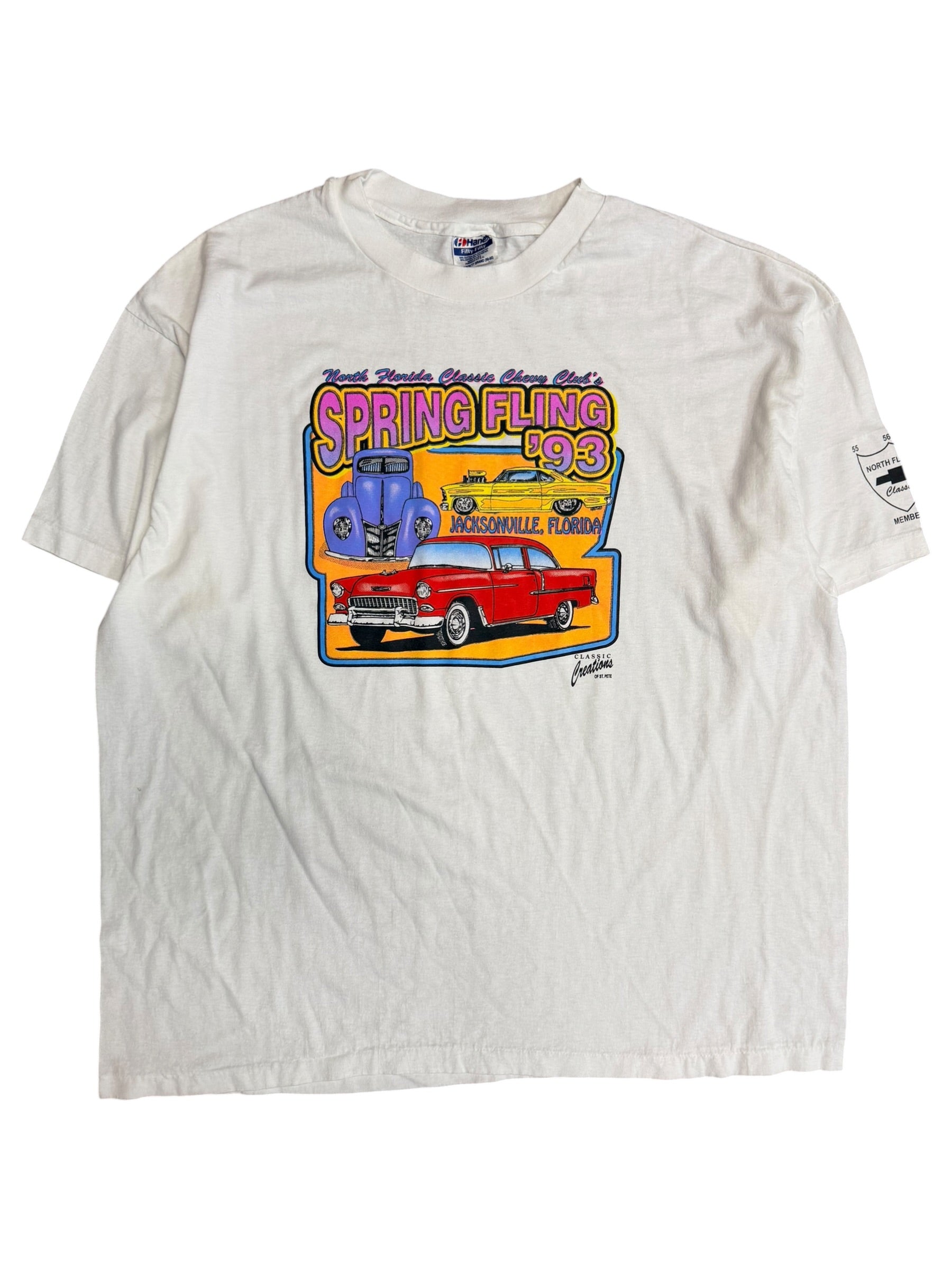 Vintage 1990s Spring Fling Car Graphic Shirt 2XL
