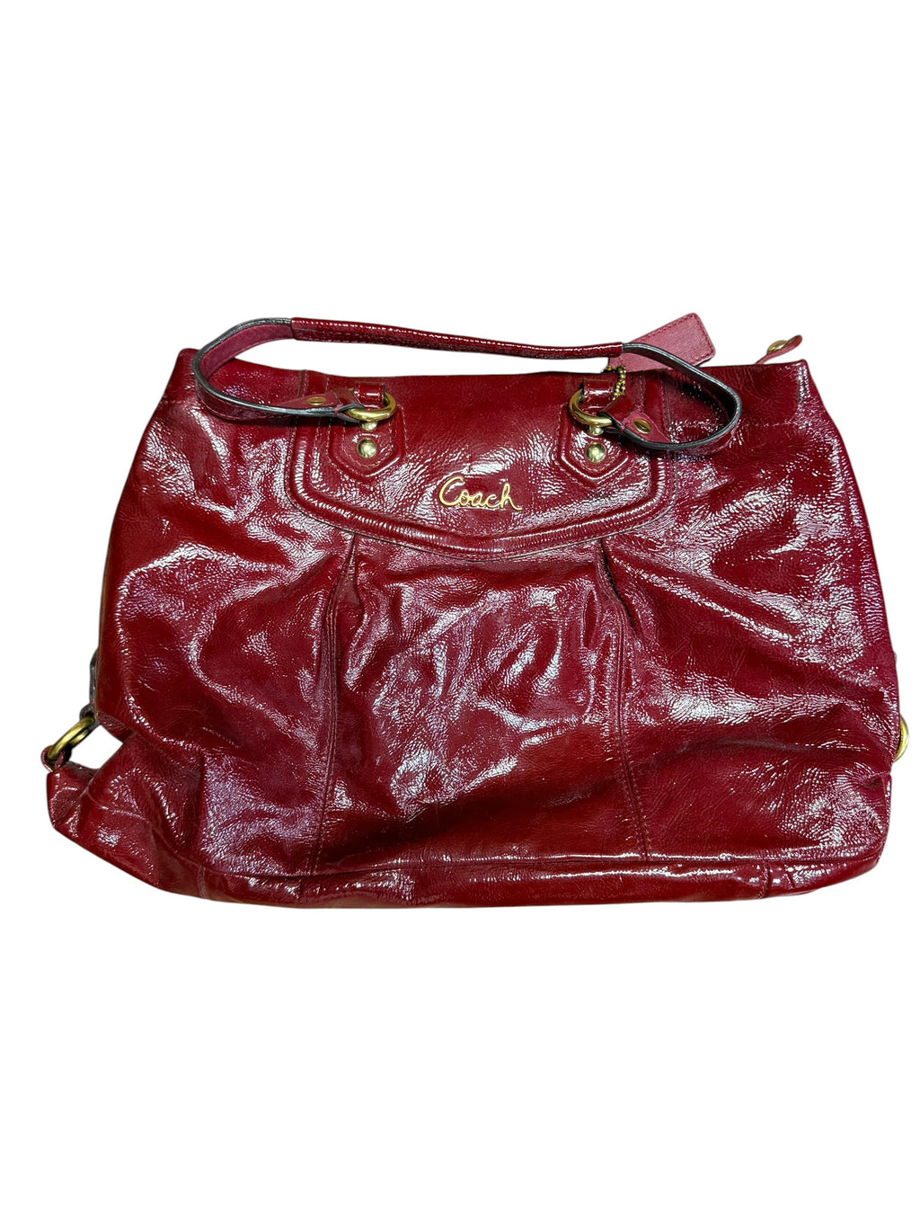 2000s Coach Red Leather Hand Shoulder Bag