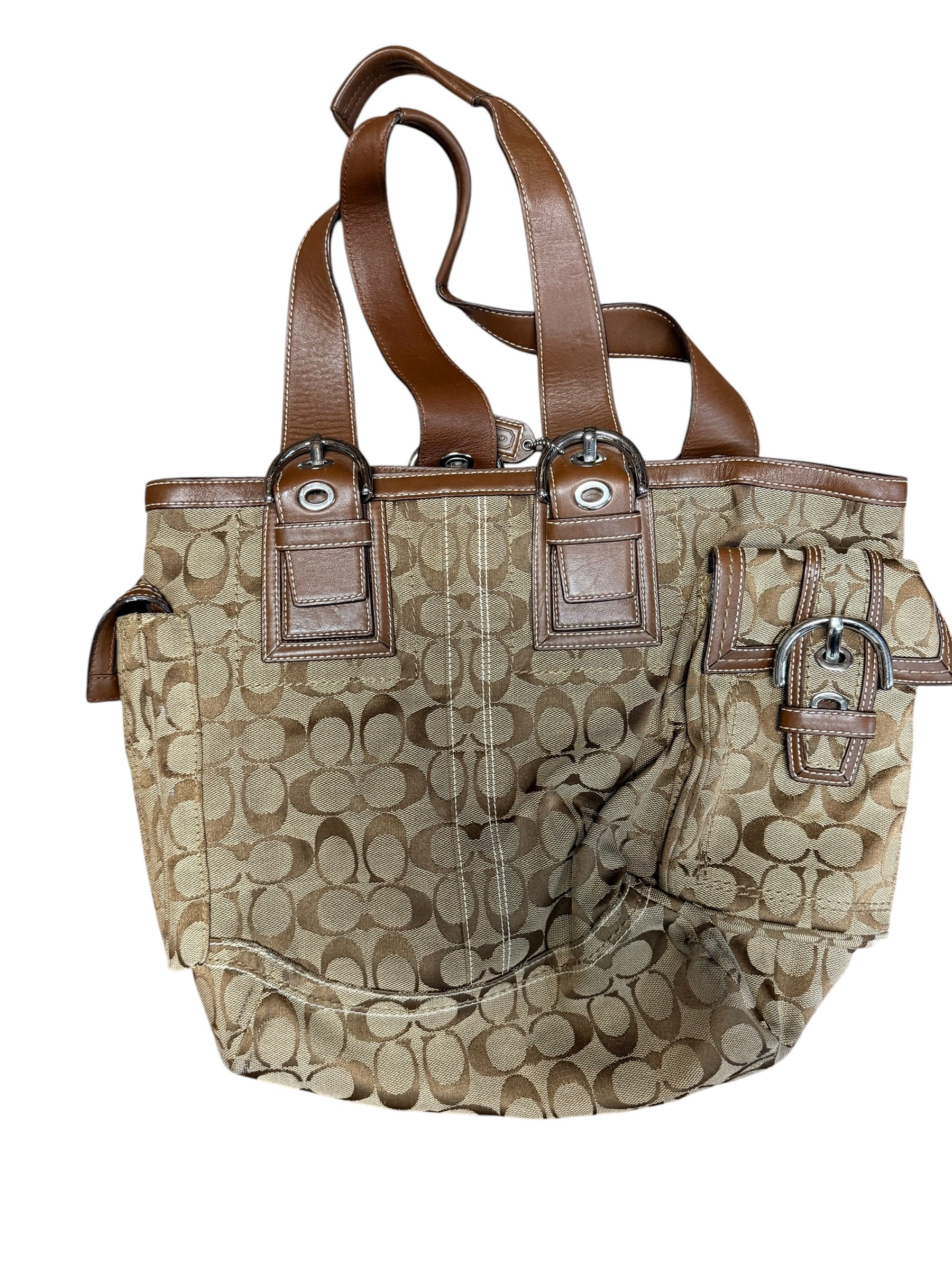 2000s Coach Canvas Leather Shoulder Bag