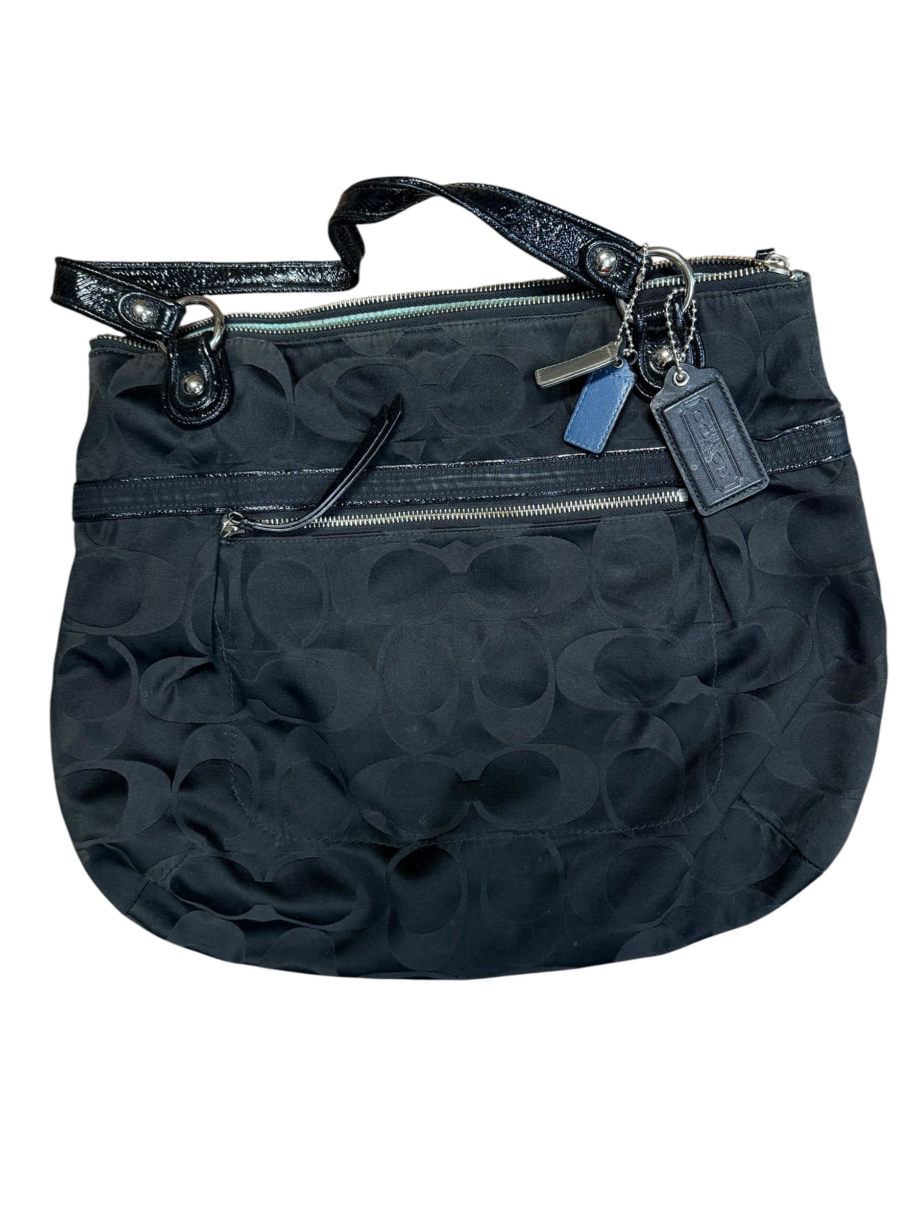2000s Coach Black Canvas Shoulder Purse