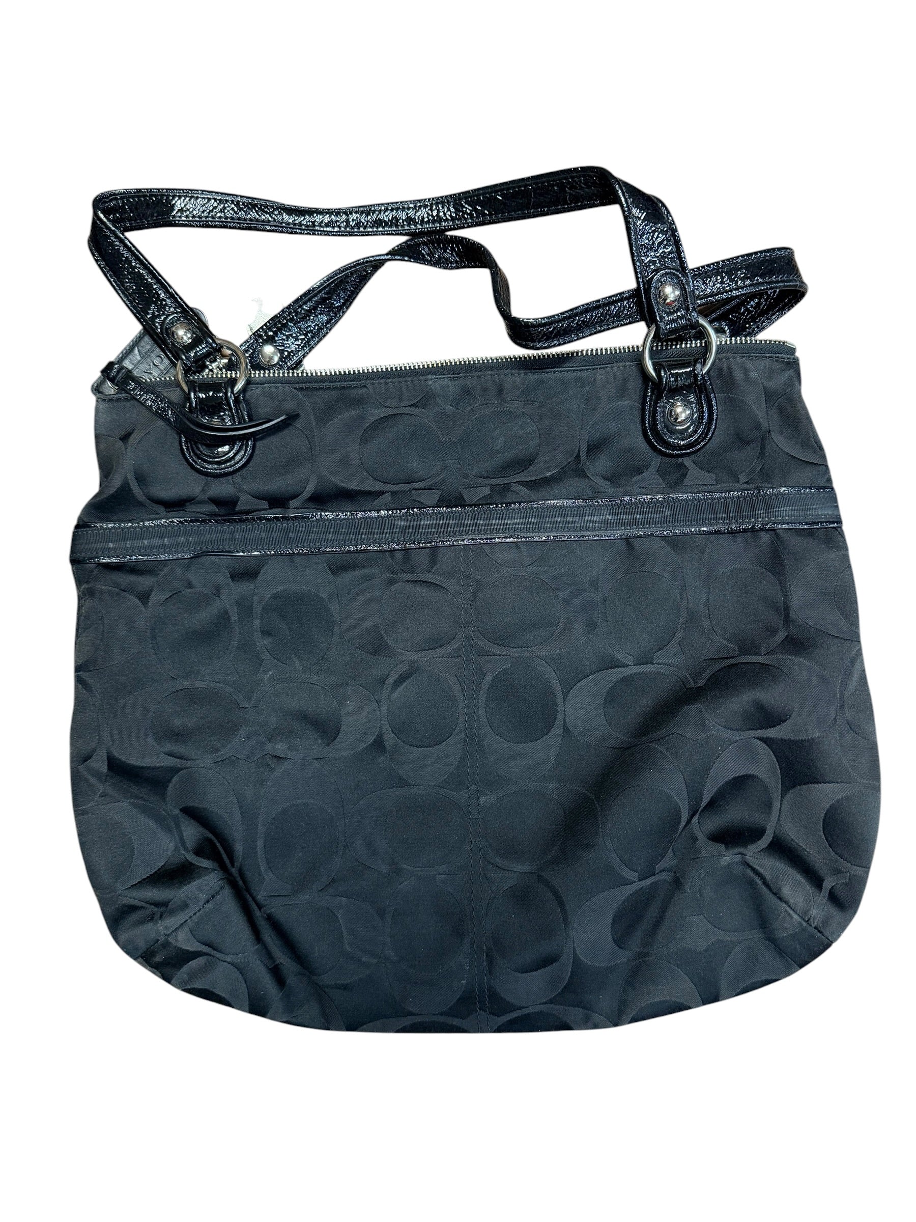 2000s Coach Black Canvas Shoulder Purse