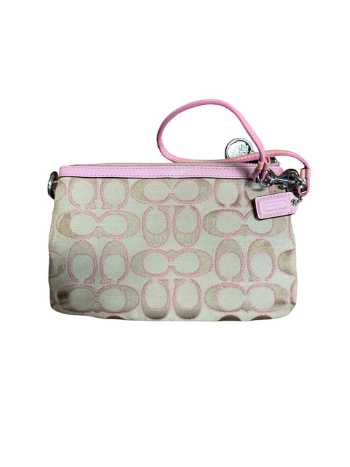 2000s Coach Poppy Canvas Pink Small Wristlet