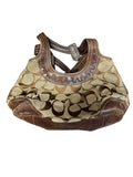 2000s Coach Pleated Signature Leather Shoulder Purse