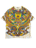 Vintage 1990s Mayan Calendar Liquid Blue All Over Shirt XL