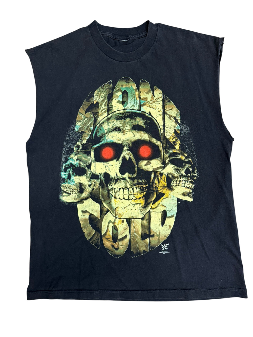 Vintage 1990s Stone Cold Steve Austin Skull Chopped Shirt XL