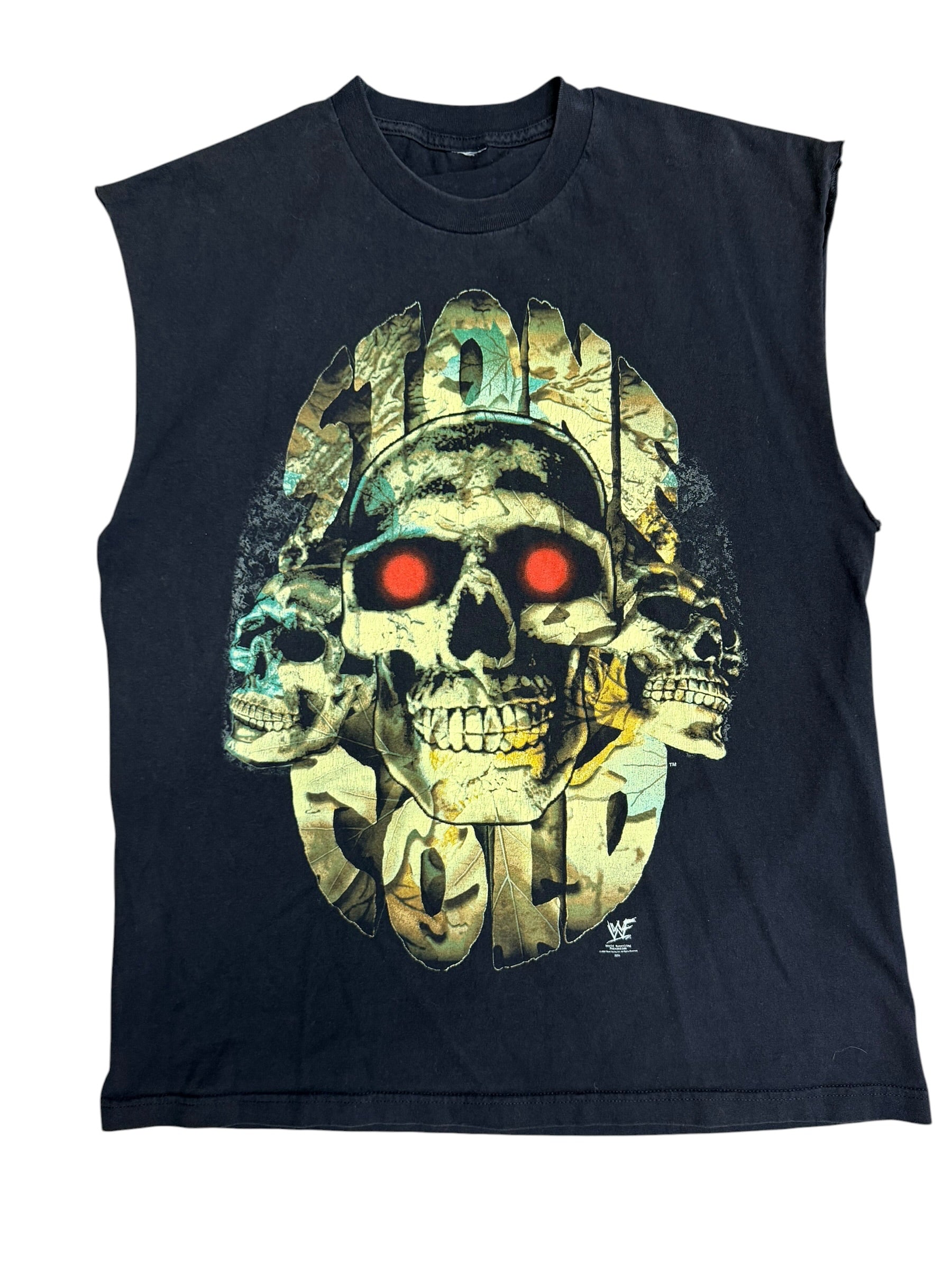 Vintage 1990s Stone Cold Steve Austin Skull Chopped Shirt XL