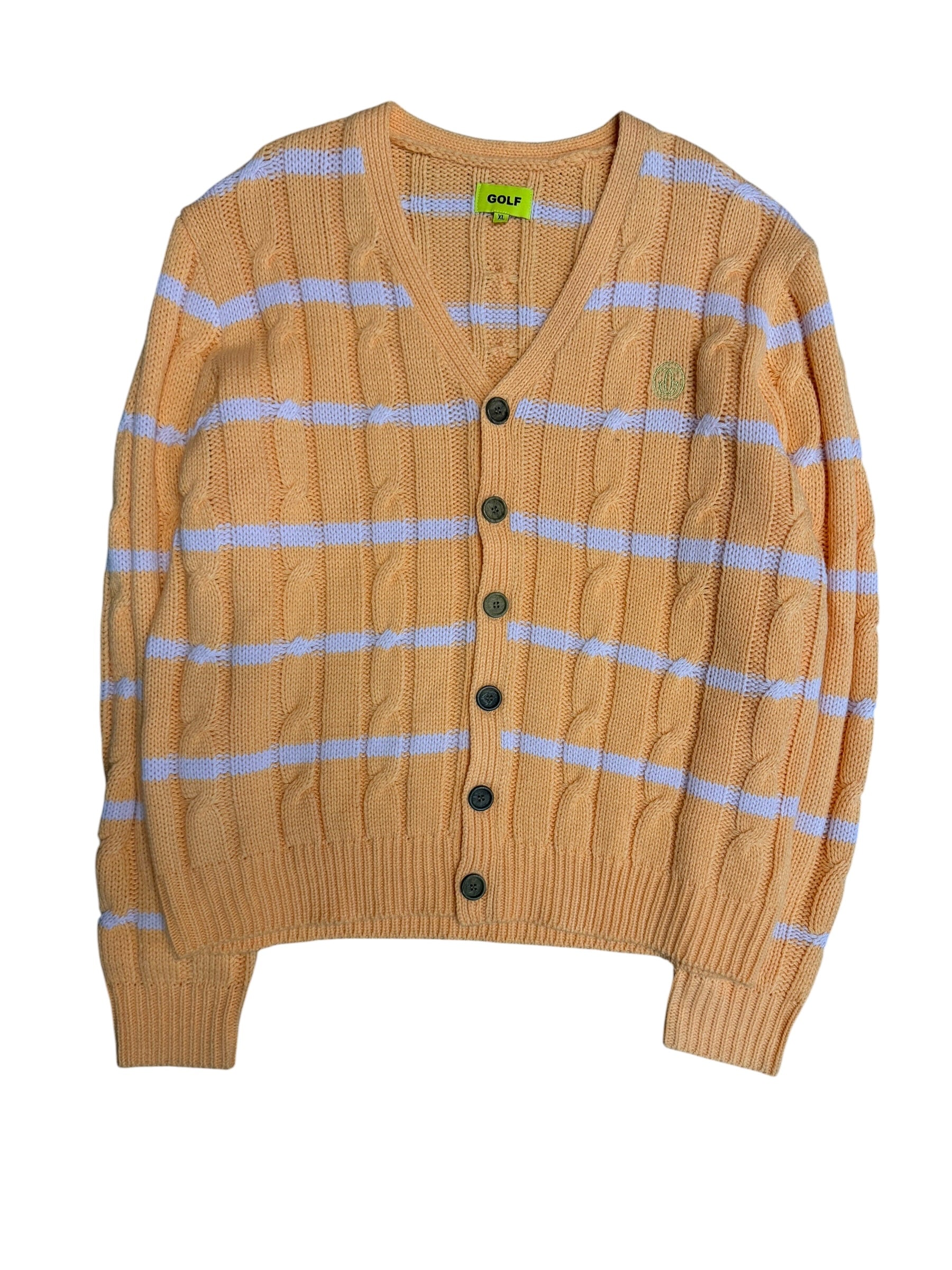 Golf Wang Striped Button Up Cardigan Sweater XL