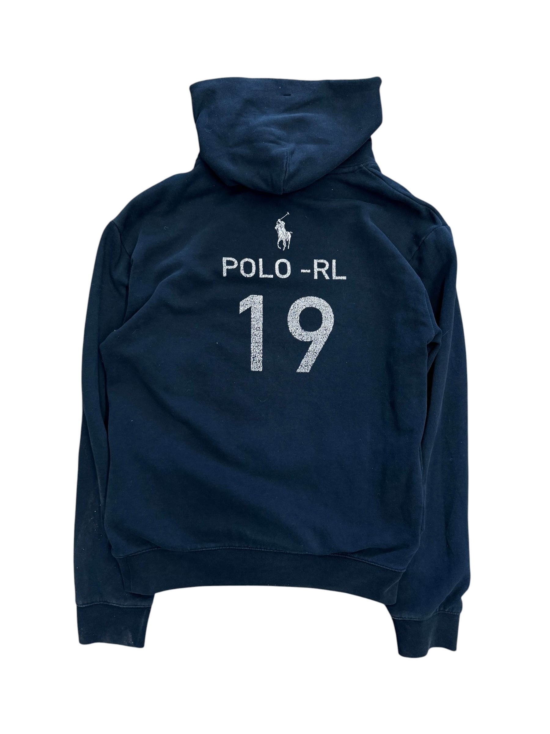 Vintage 2000s Polo Script Black Hoodie Sweater Small