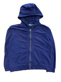 Vintage 1990s Polo Full Zip Up Navy Hoodie Sweater XL