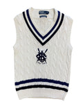 Vintage 1990s Polo Cable Knit Cricket Vest Sweater Medium