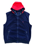 Vintage 1990s Polo Fleece Hooded Vest XLT