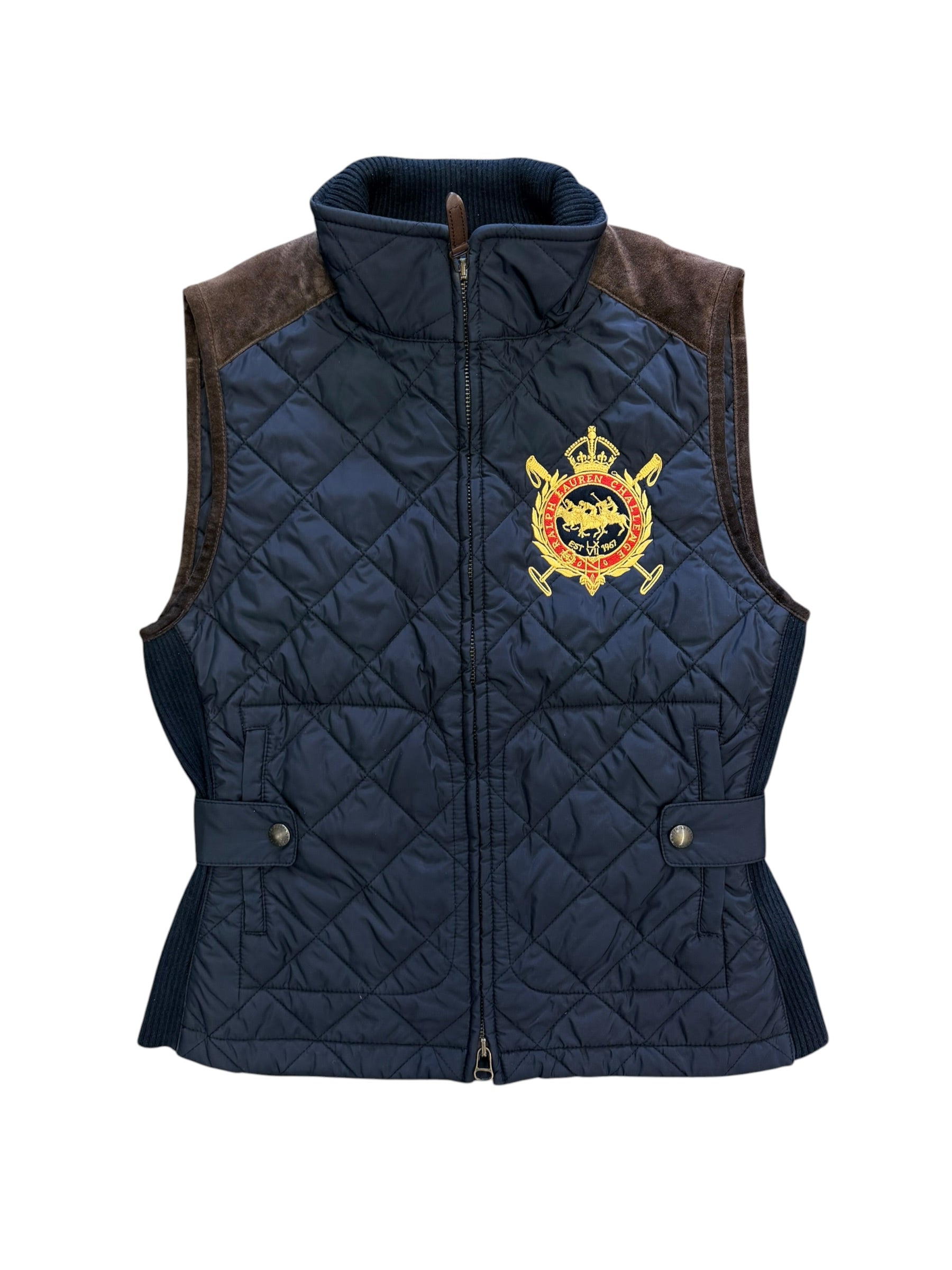 Vintage 1990s Polo Quilted Leather Vest Womens Medium