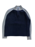 Vintage 1990s Polo Jeans Navy Gray Quarter Zip Sweater XL