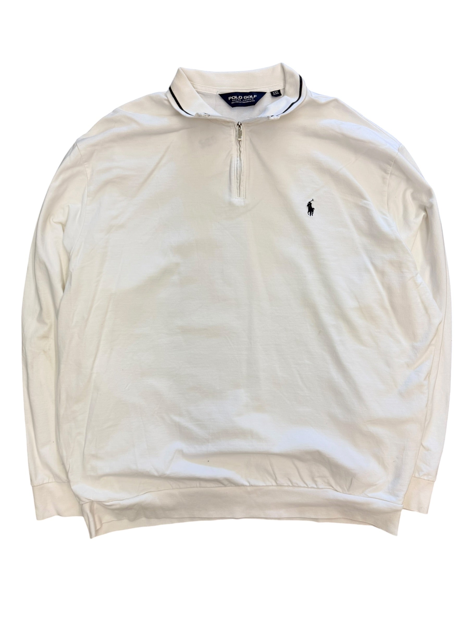 Vintage Polo Golf White Quarter Zip Sweater 2XL