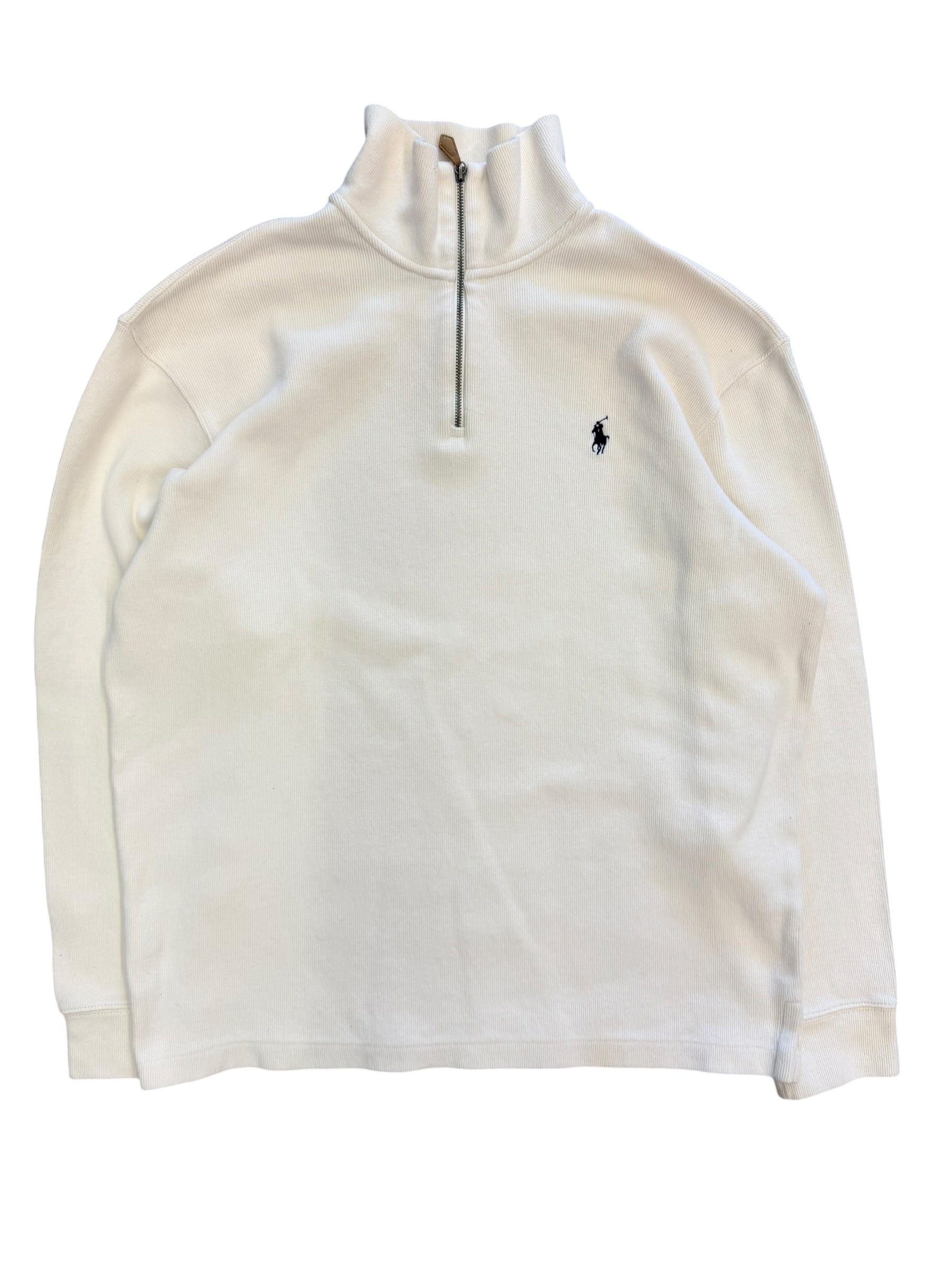 Vintage 2000s White Quarter Zip Sweater Large