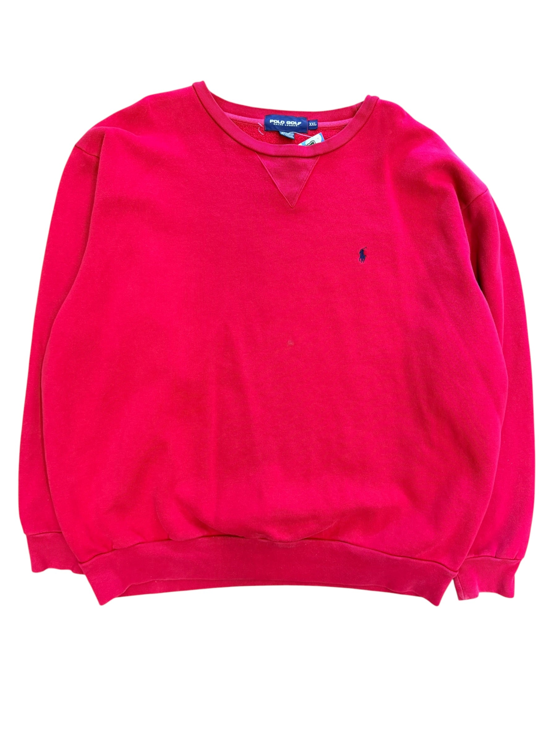 Vintage 1990s Polo Golf Red Crewneck Sweater 2XL