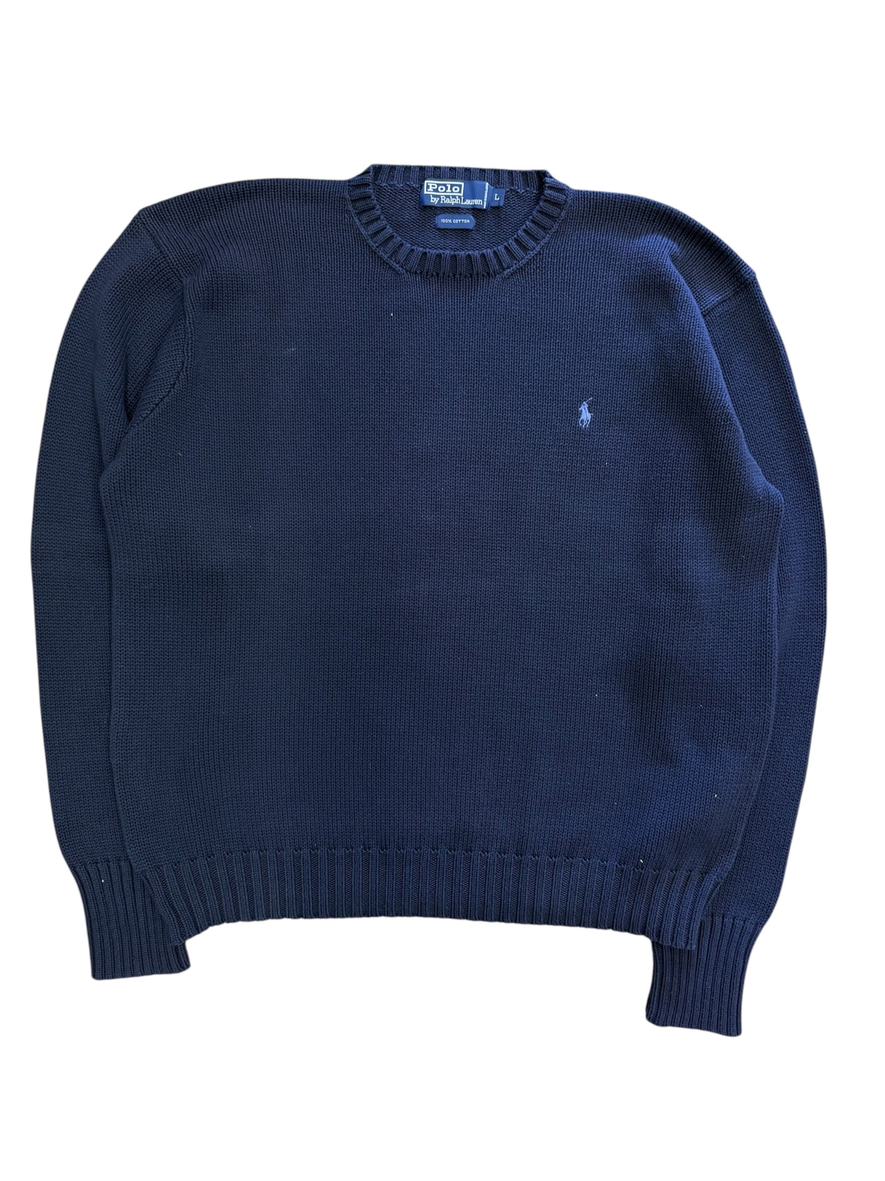 Vintage 2000s Polo Navy Knit Sweater Large