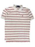 Vintage 2000s White Red Striped Polo Shirt Medium