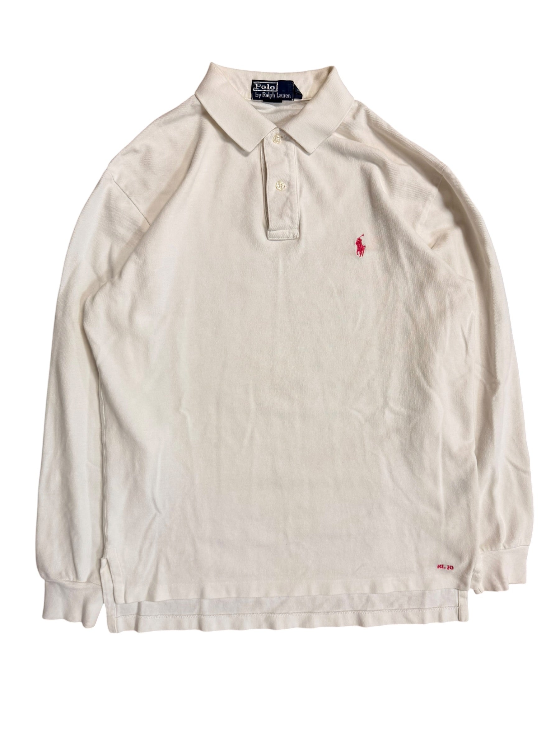 Vintage 2000s Polo Long Sleeve White Shirt Large