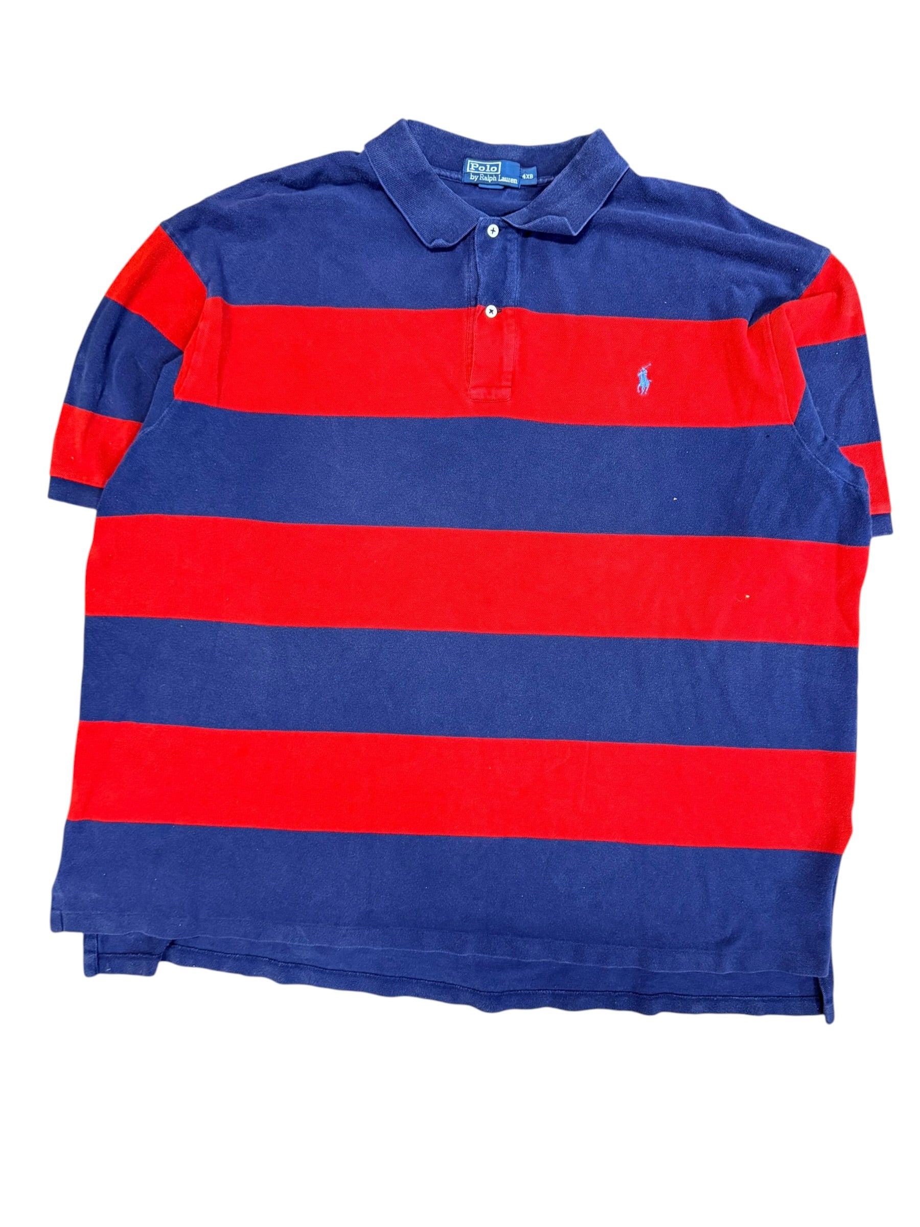 Vintage 2000s Polo Red Blue Striped Shirt 4XB