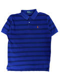 Vintage 2000s Blue/Black Striped Polo Shirt Large