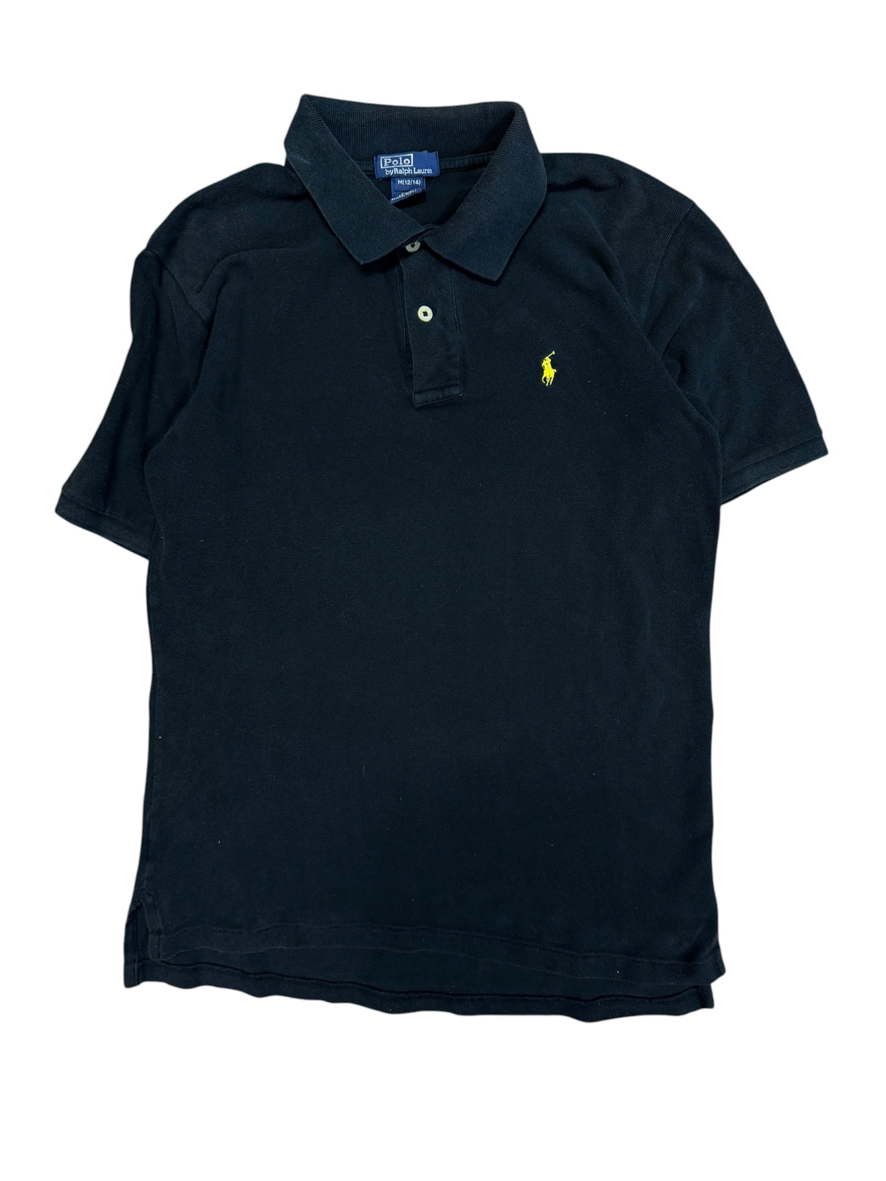 Vintage 2000s Plain Black Polo Shirt Medium