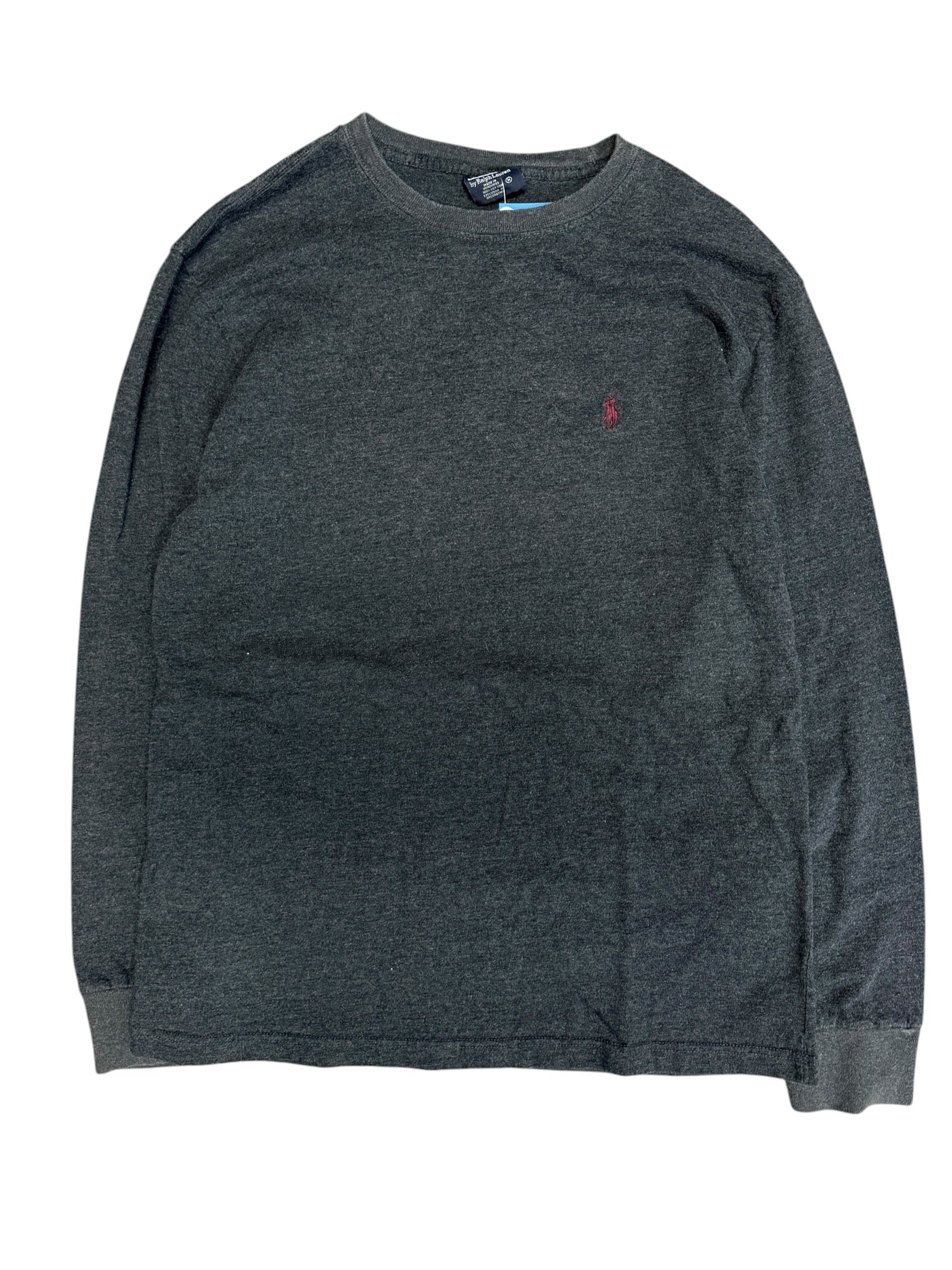 Vintage 2000s Grey Polo Long Sleeve Shirt Large
