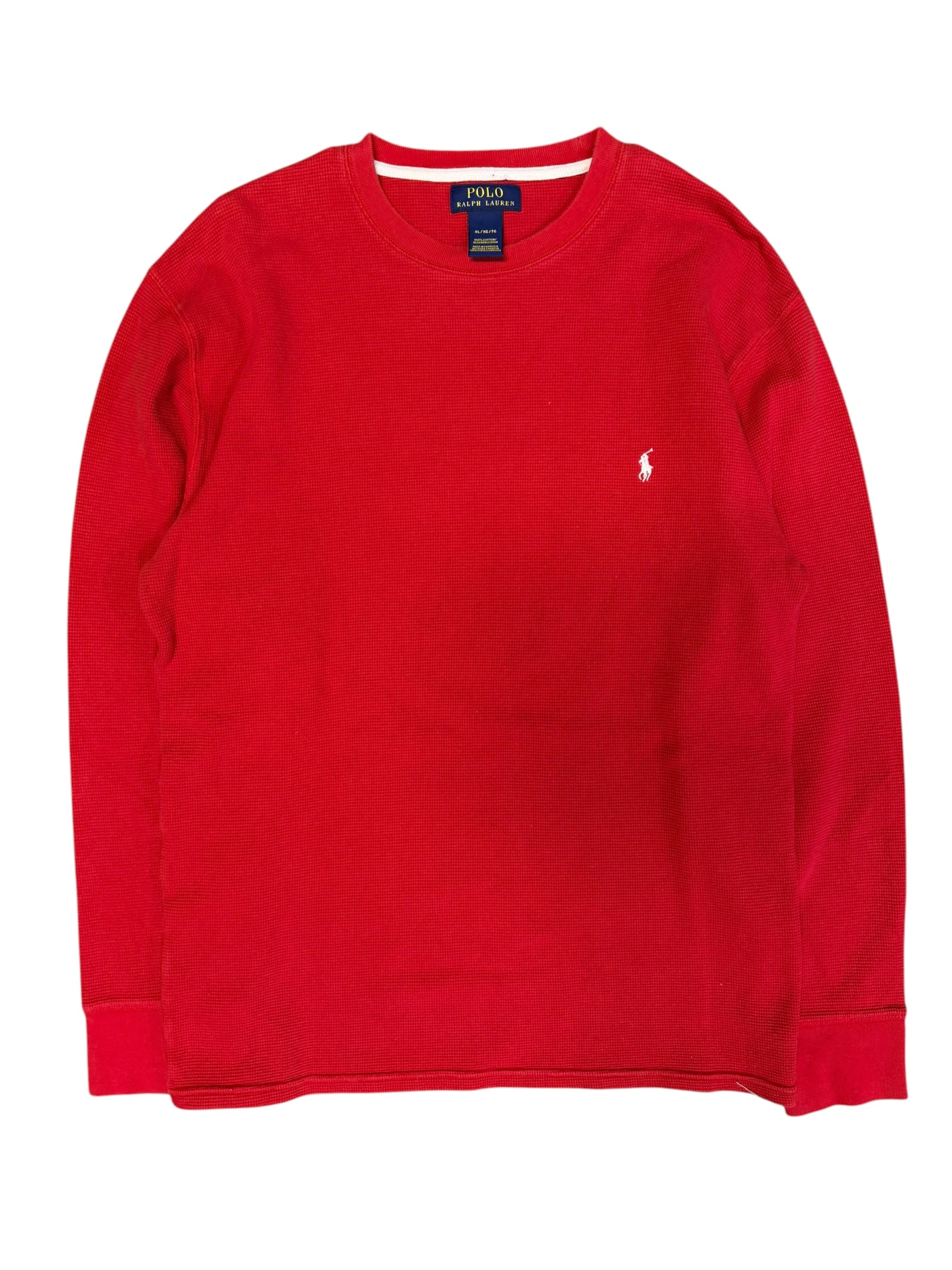 Vintage 2000s Red Polo Long Sleeve Thermal Shirt Large