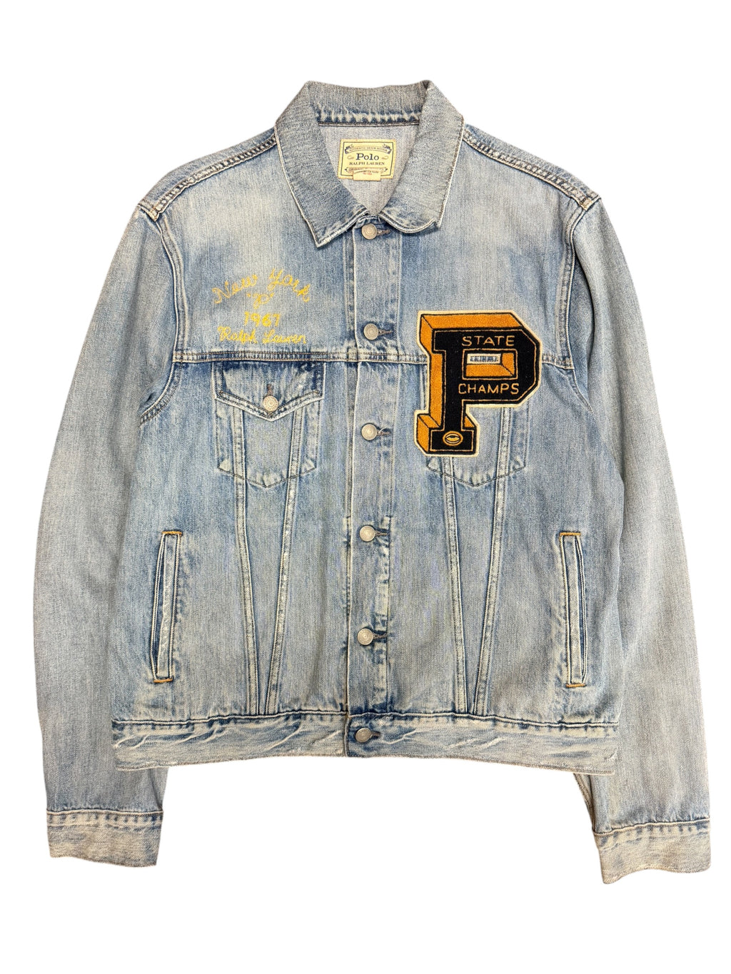Vintage 2000s Polo RL Tigers Embroidered Denim Jacket Large