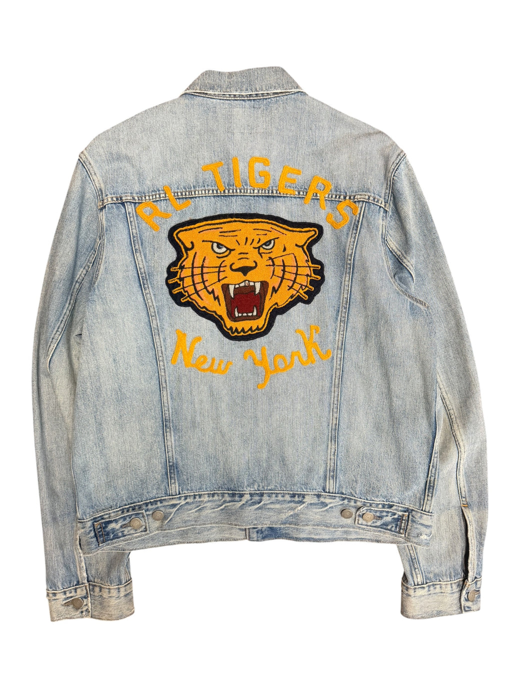 Vintage 2000s Polo RL Tigers Embroidered Denim Jacket Large