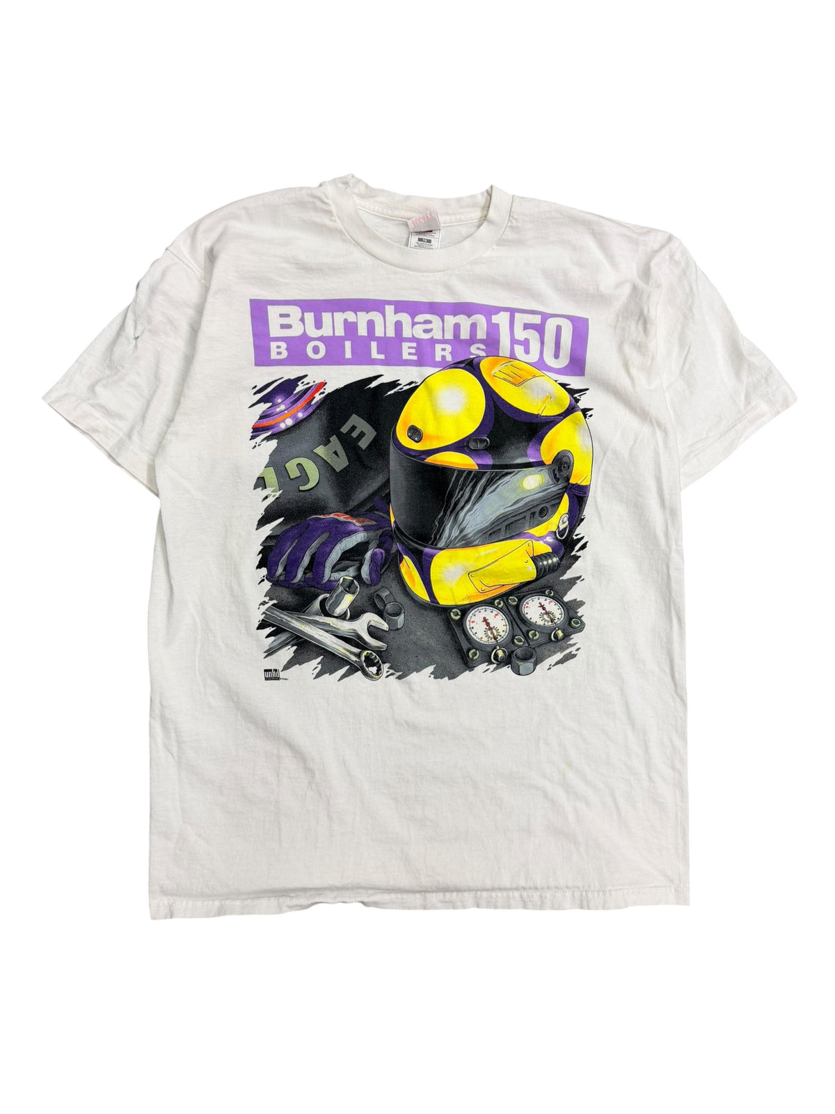 Vintage 1990s Burnham Boilers 150 Racing Shirt XL