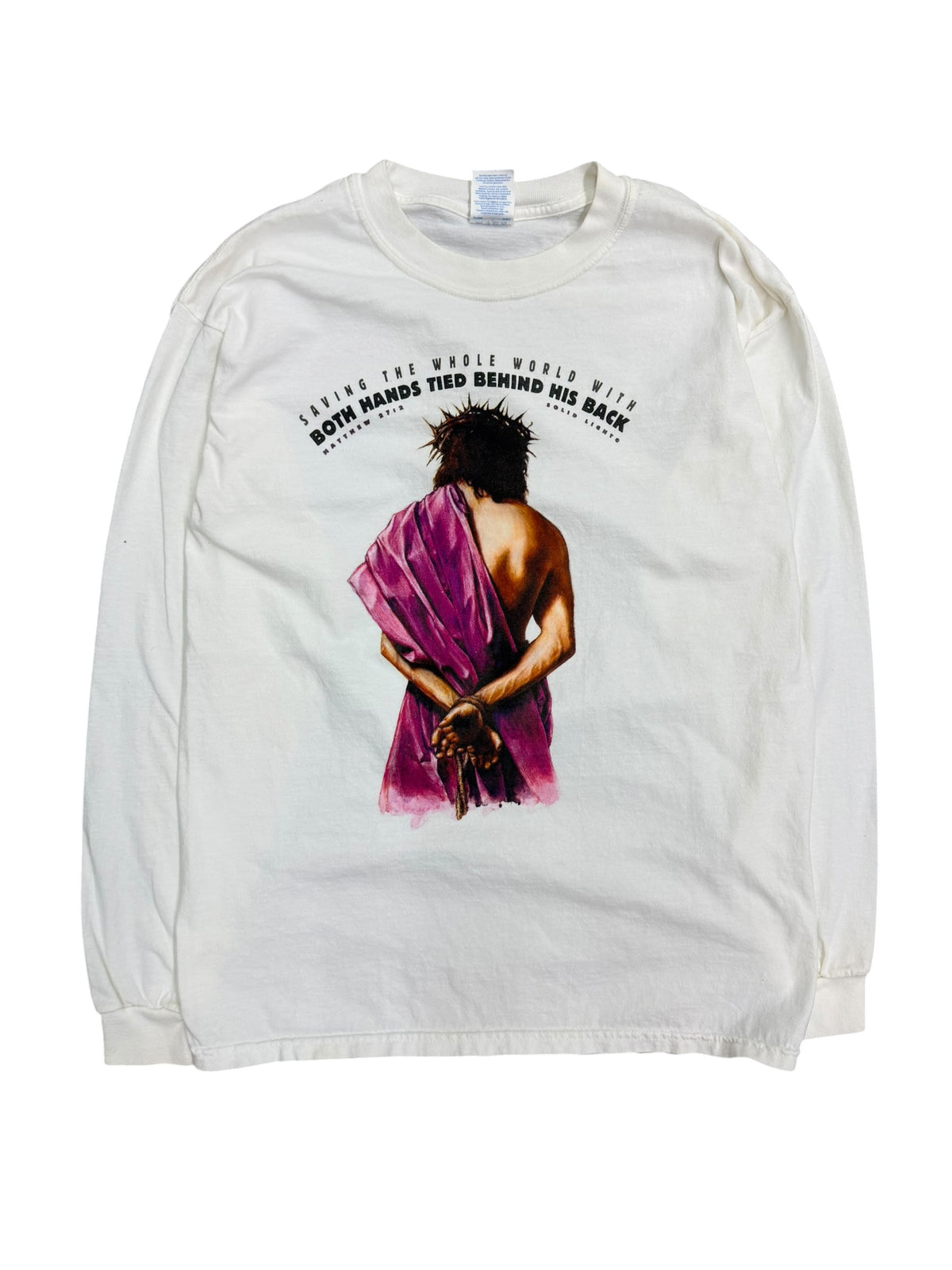Vintage 1990s Jesus Hands Tied Behind Back Shirt Large