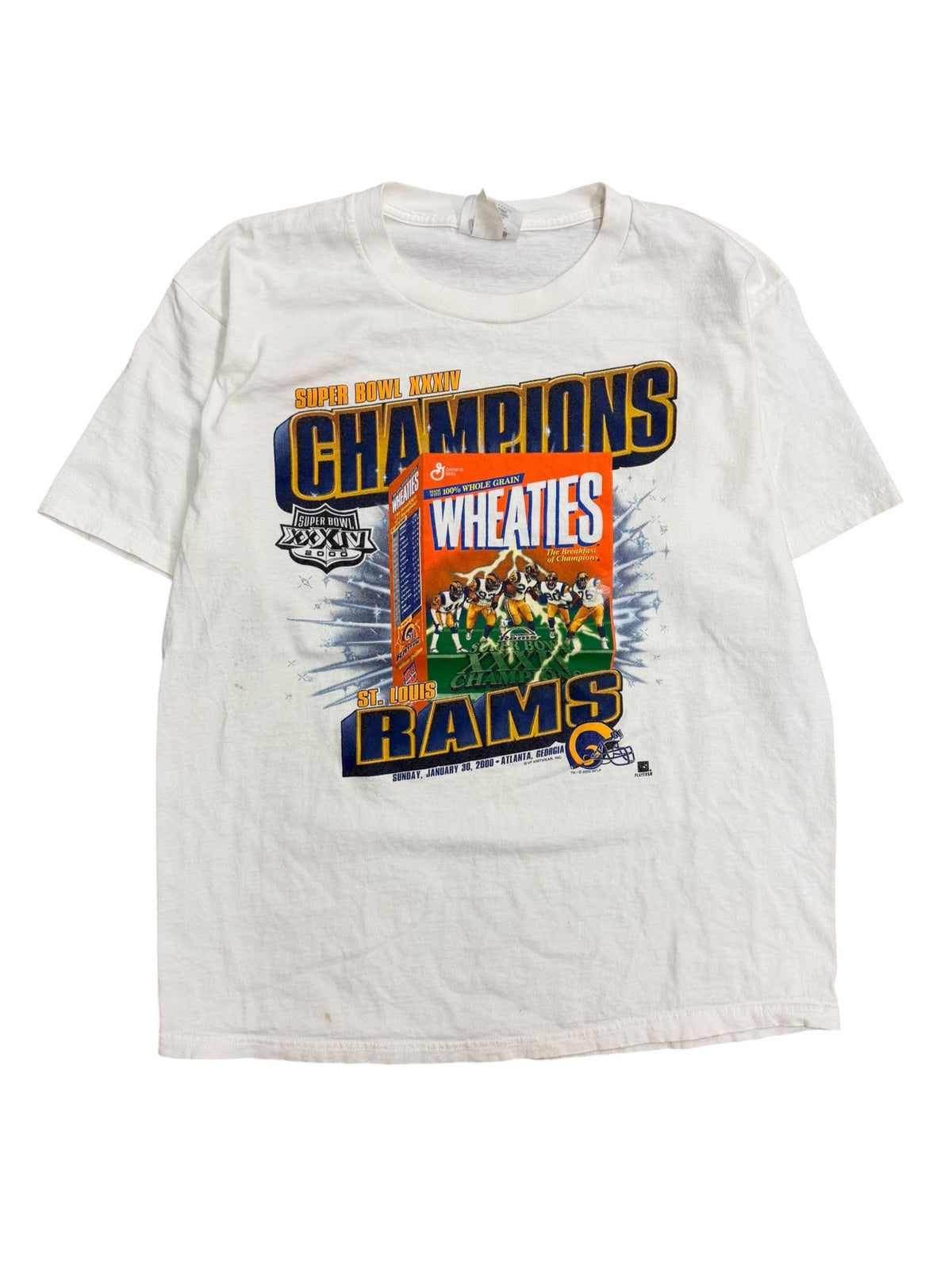 Vintage 2000s Wheaties St. Louis Rams Football Shirt Large