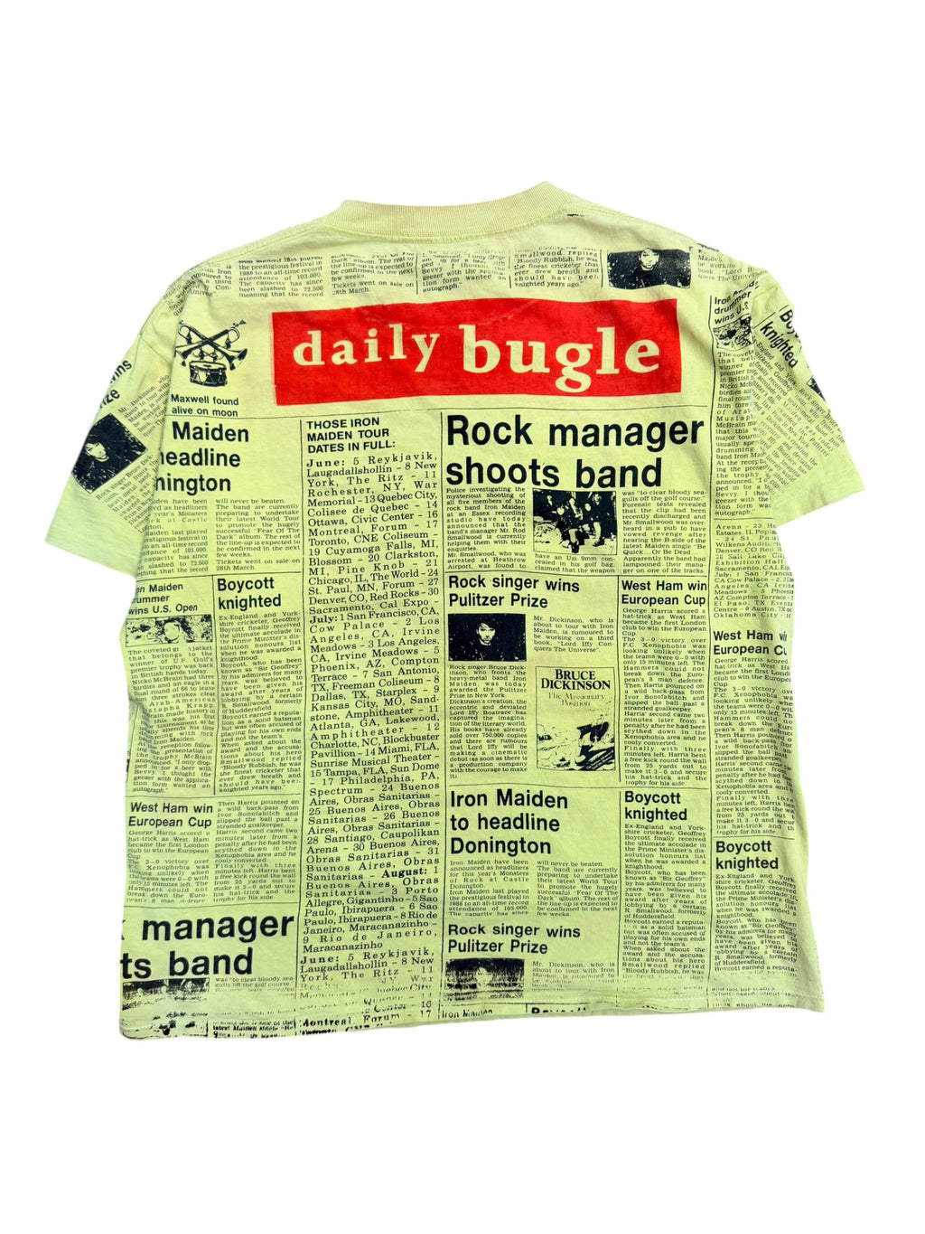 Vintage 1990s Iron Maiden Daily Bugle Rock Shirt XL
