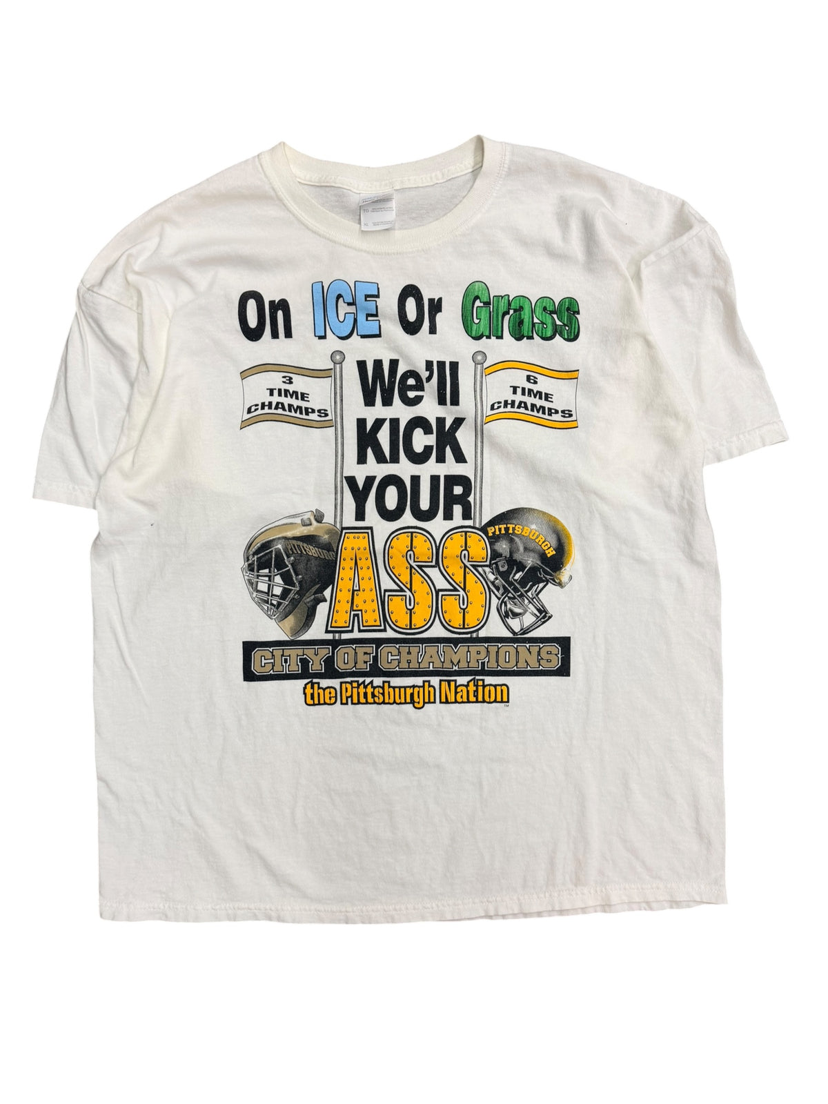 Vintage 2000s Pittsburgh Fan Hockey Football Shirt XL