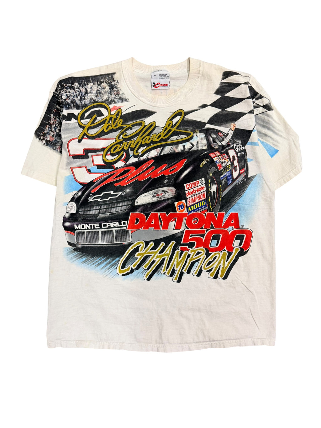Vintage 1990s Dale Earnhardt All Over Print Nascar Shirt XL