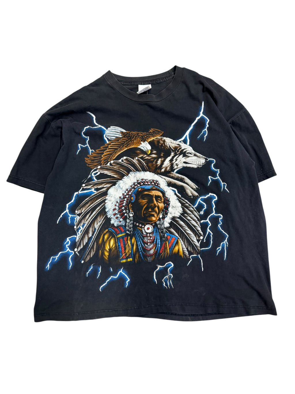 Vintage 1990s USA Thunder Indian Graphic Shirt 2XL