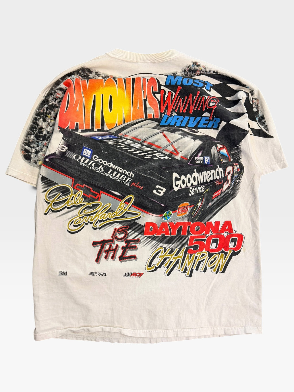 Vintage 1990s Dale Earnhardt All Over Print Nascar Shirt XL