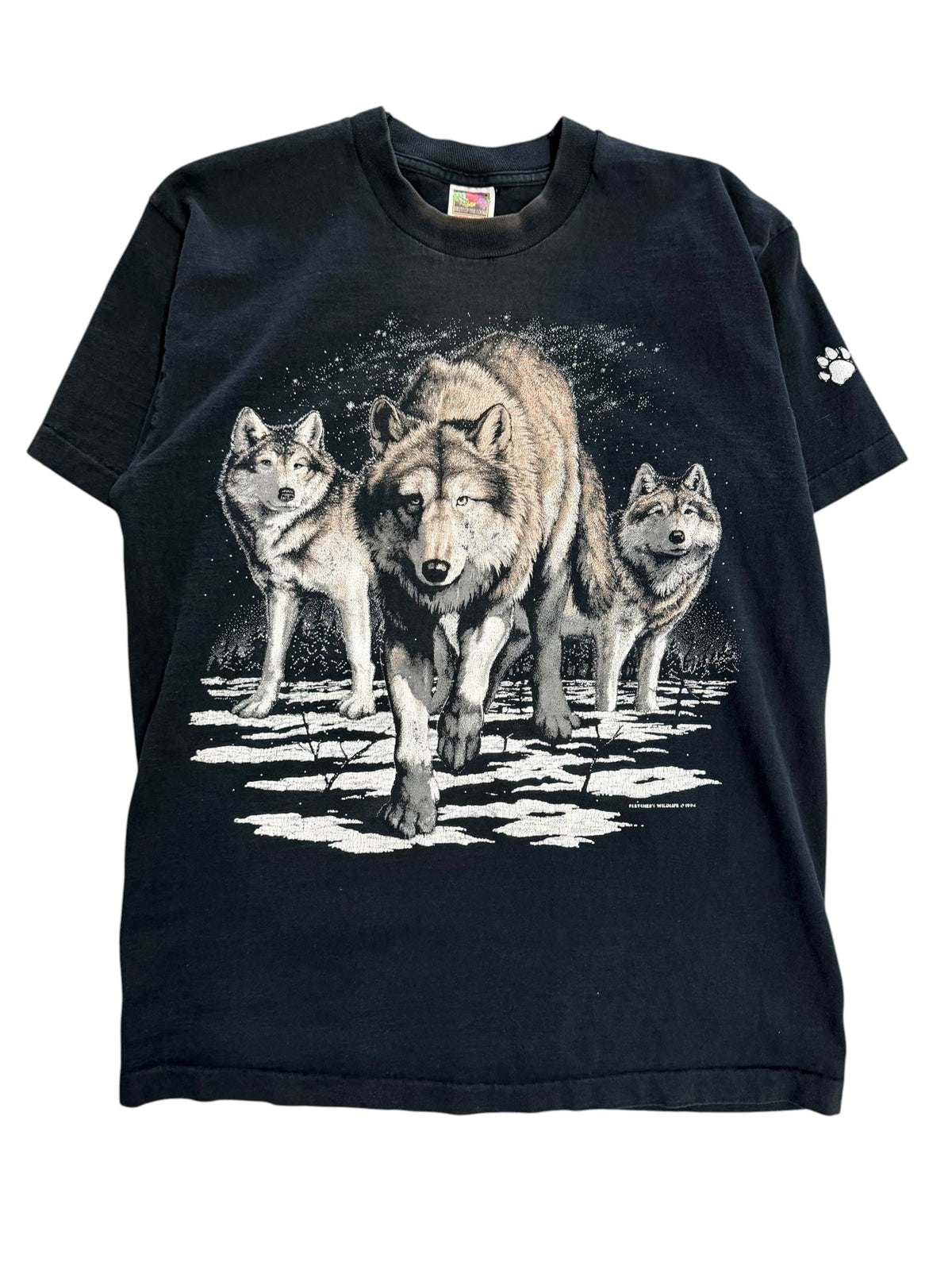Vintage 1990s Wolf Nature Shirt Large