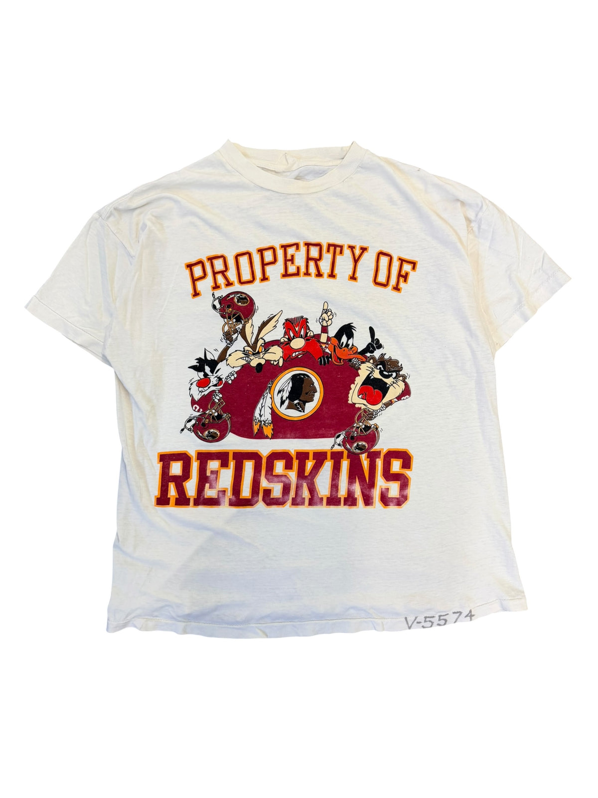 Vintage 1990s Washington Redskins Looney Tunes Football Shirt XL