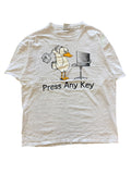 Vintage 1990s Press Any Key Graphic Shirt XL