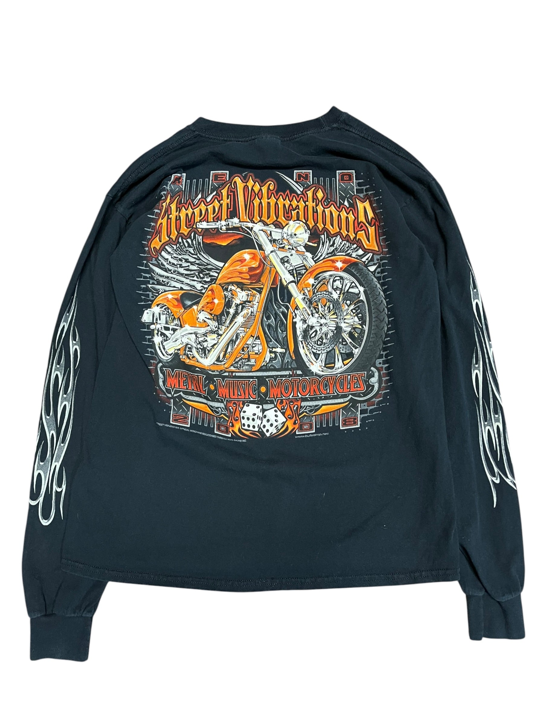 Vintage 2000s Street Vibrations Motorcycle Long Sleeve Shirt Medium
