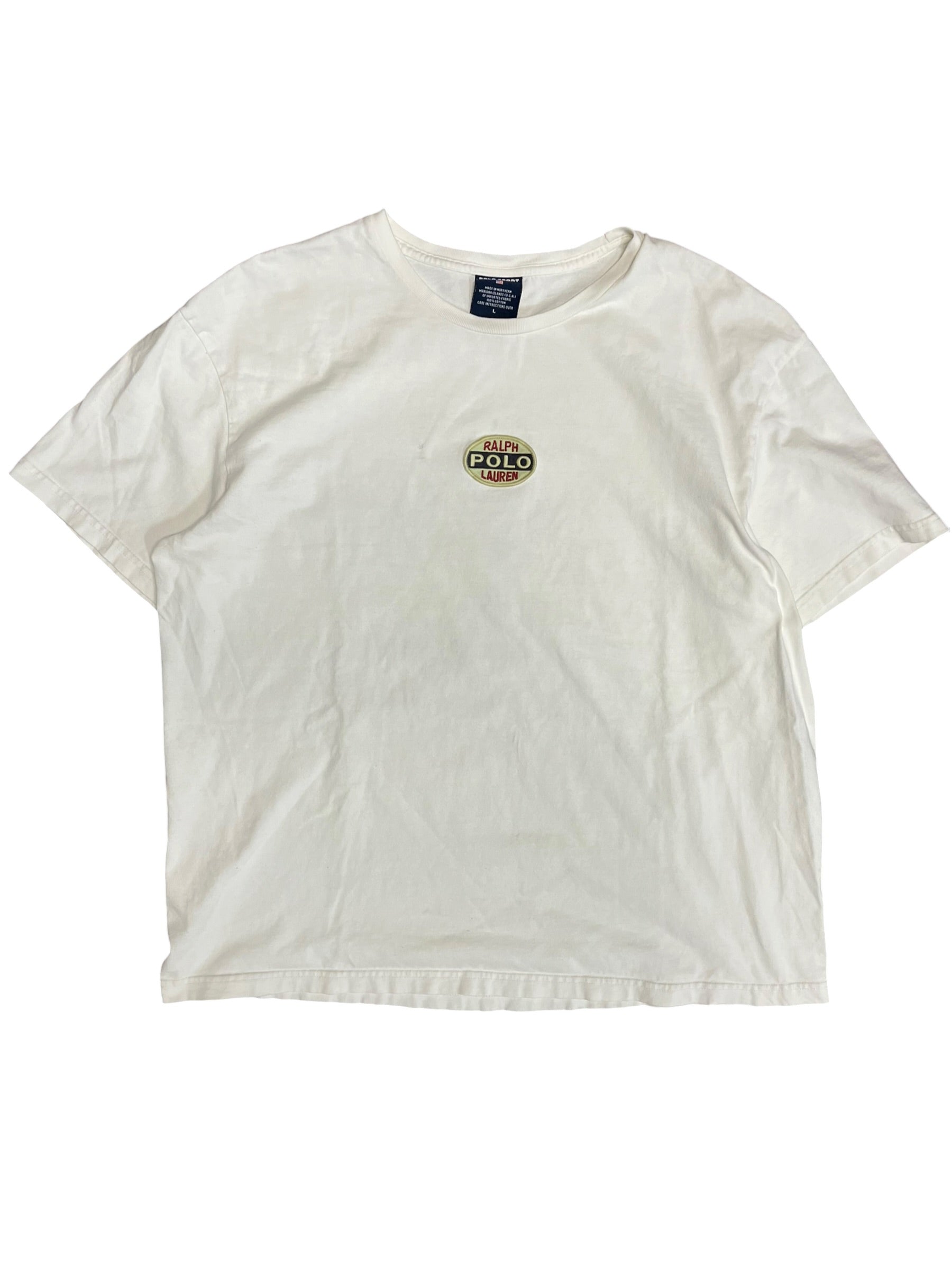 Vintage 1990s Patch Polo Sport Shirt Large
