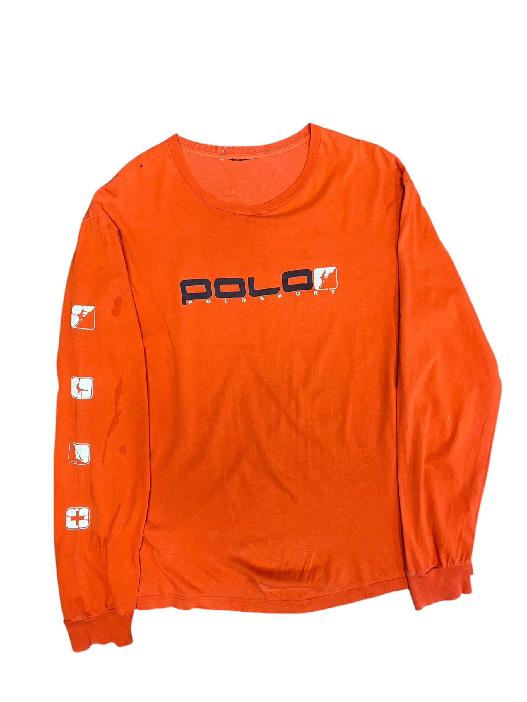 Vintage 2000s Oranage Polo Long Sleeve XL