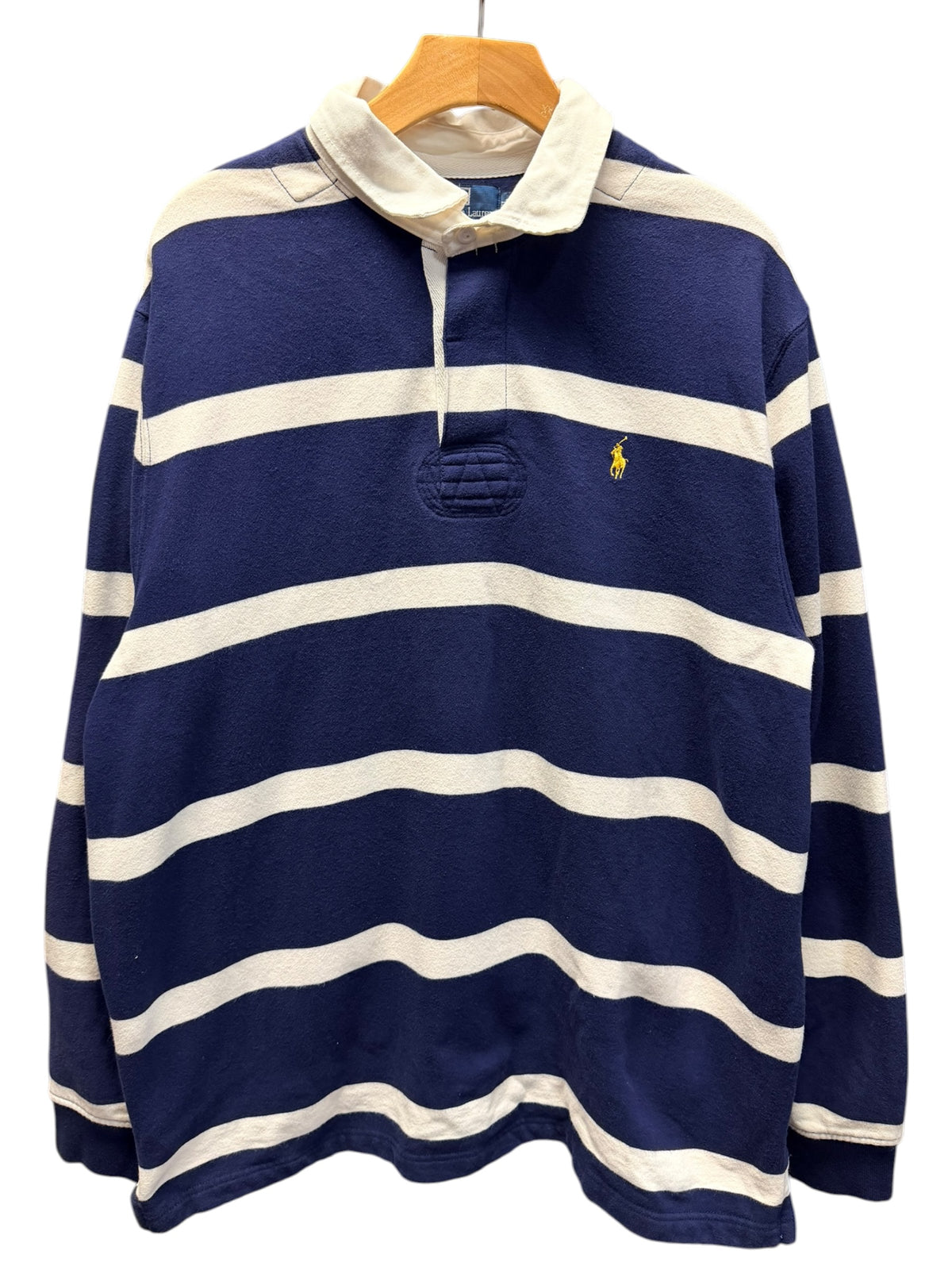 Vintage 2000s Polo Ralph Lauren Blue White Striped Long Sleeve Shirt