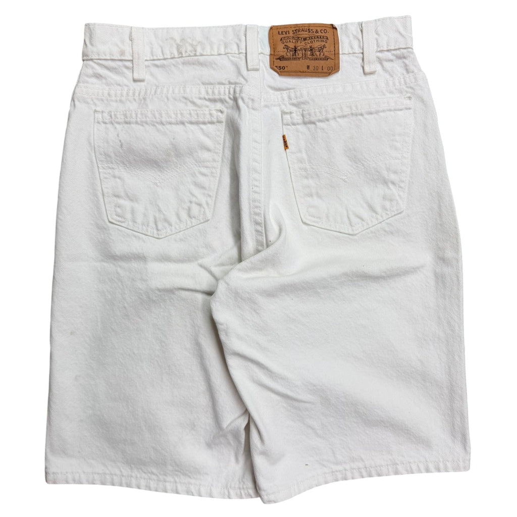 Vintage 1980s Levi’s White Denim Jort Shorts 30W