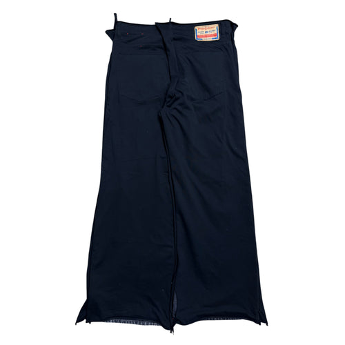 Diesel Industry Wide Leg Black Denim Covered Pants 32x32