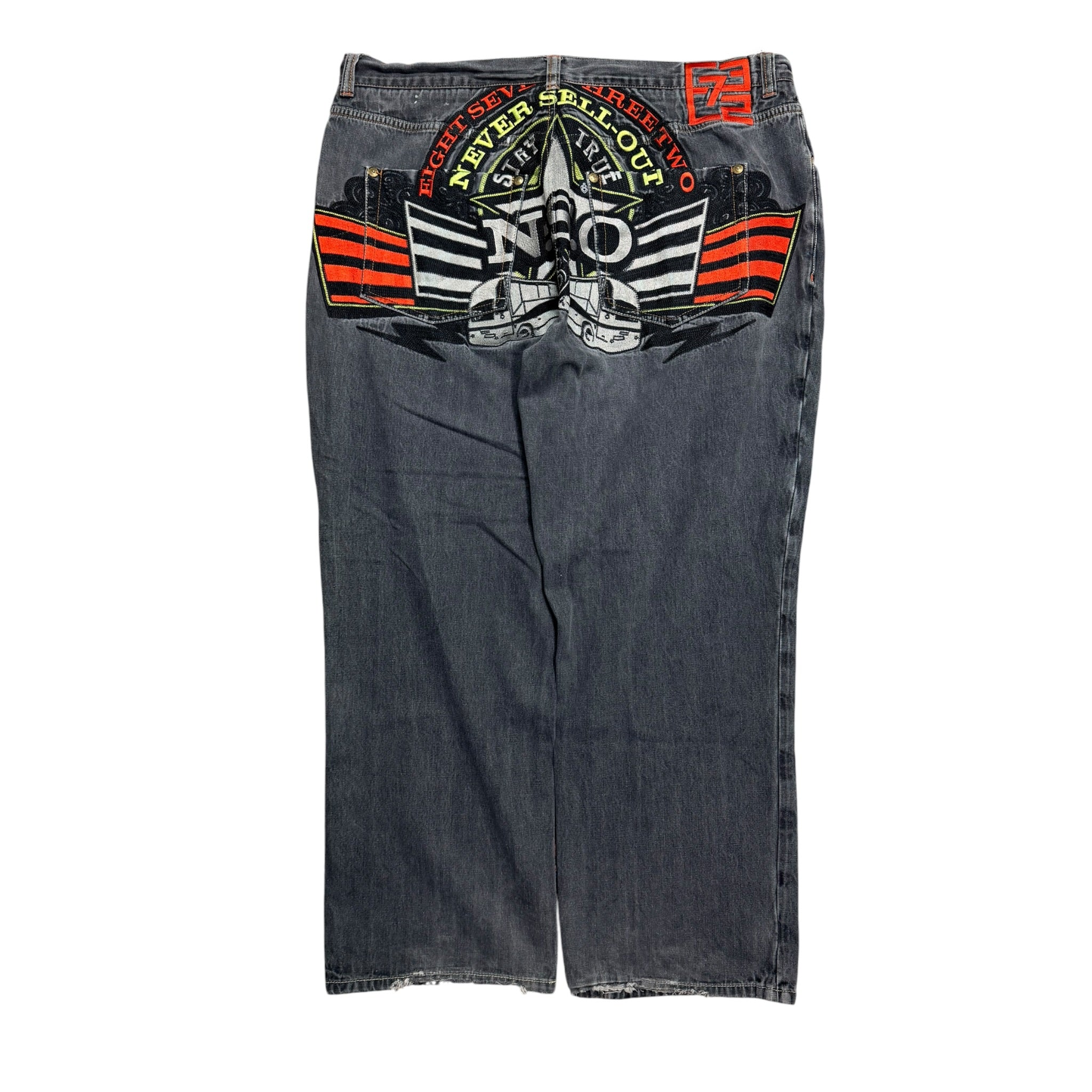 Vintage 2000s NSO Embroidered Baggy Denim Pants 42x32