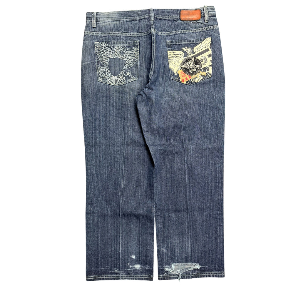 Vintage 2000s Phat Farm Embroidered Baggy Denim Pants 42x33