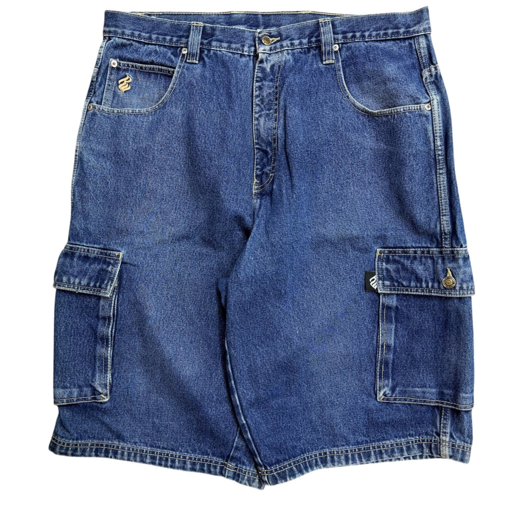 Vintage 2000s Rocawear Baggy Blue Denim Jort Shorts 40W